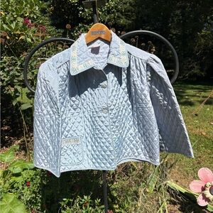 Vintage 1950s Linnex baby blue Women's Quilted Jacket size medium